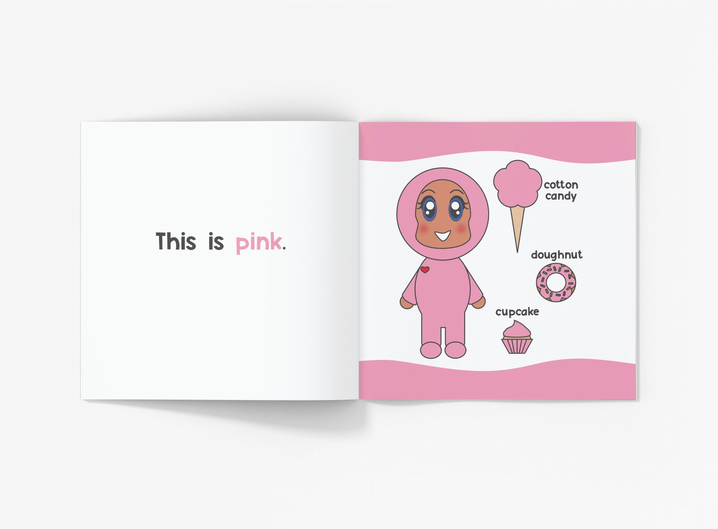 Love Chibis Color Book page - This is Pink and picture of pink chibi with 3 pictures