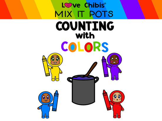 Load image into Gallery viewer, Love Chibis® Mix It Pots - Counting with Colors
