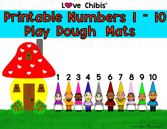 Love Chibis® Printable Numbers 1-10 Play Dough Mats