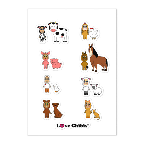 Load image into Gallery viewer, Love Chibis® Farm Animals Stickers

