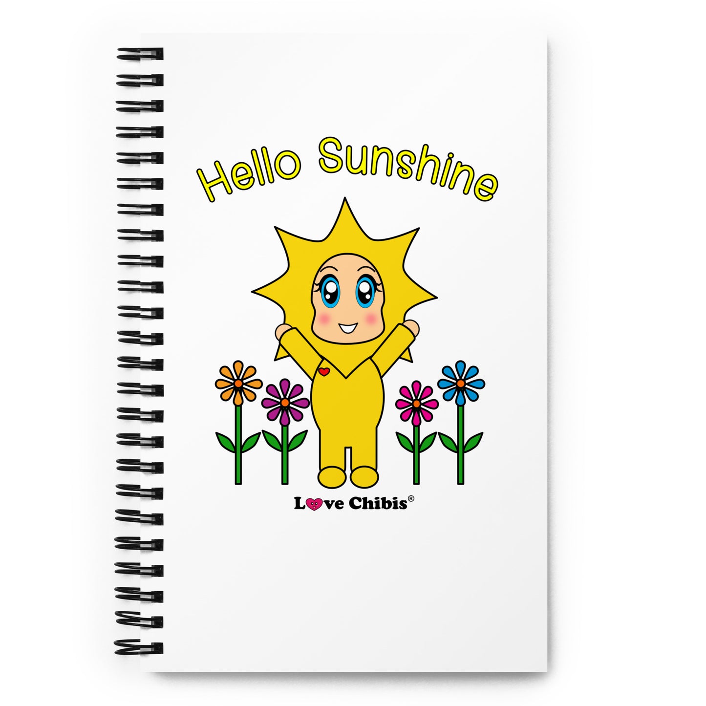 Love Chibis® Hello Sunshine Spiral Notebook 5.25″ × 8.25″ (13 × 21 cm)