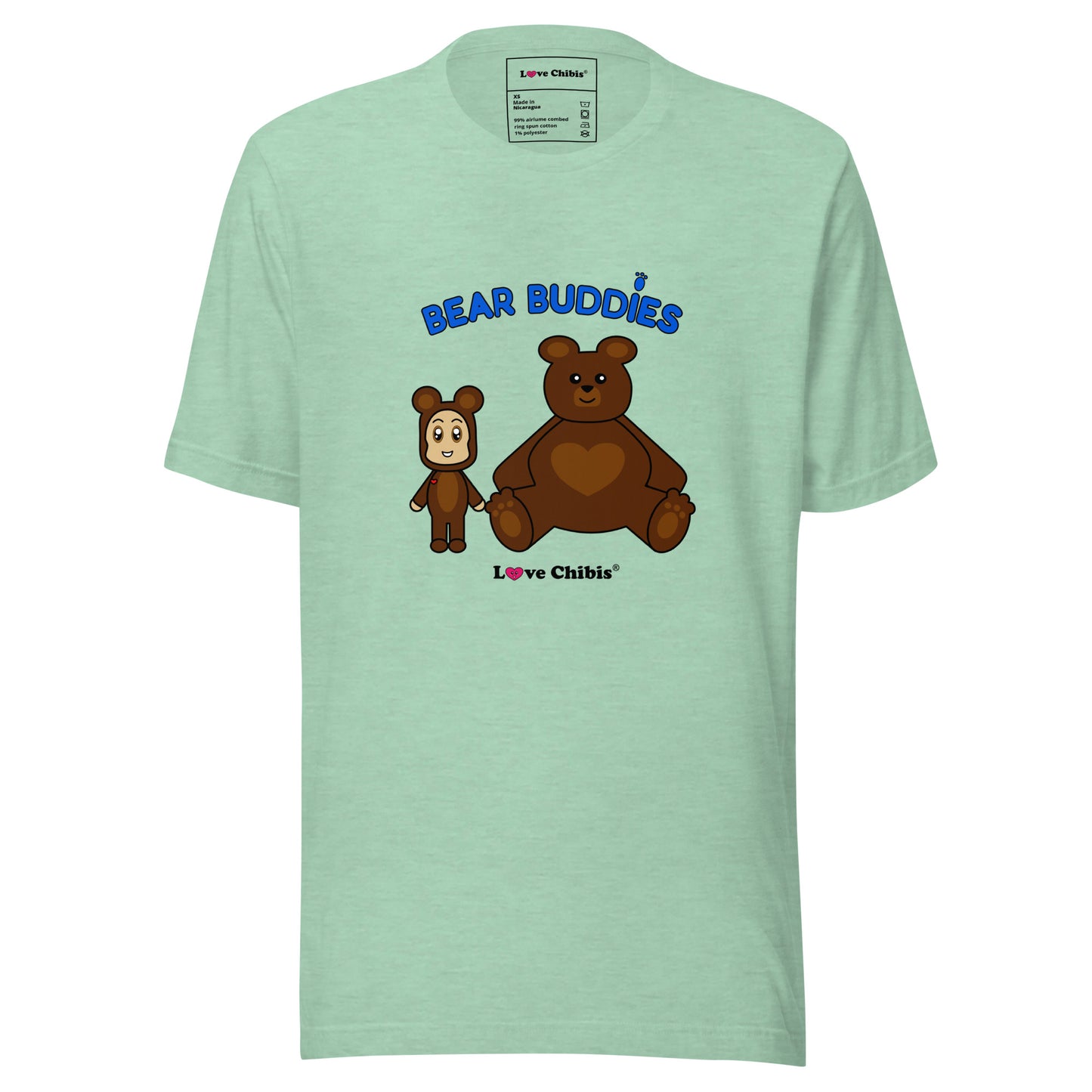 Love Chibis® Bear Buddies Adult Unisex Short Sleeved T-Shirt