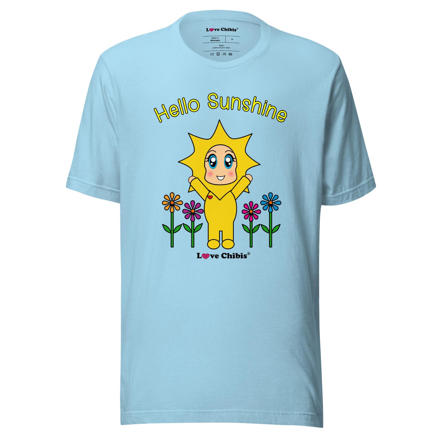 Love Chibis® Hello Sunshine Adult Unisex Short Sleeved T-Shirt