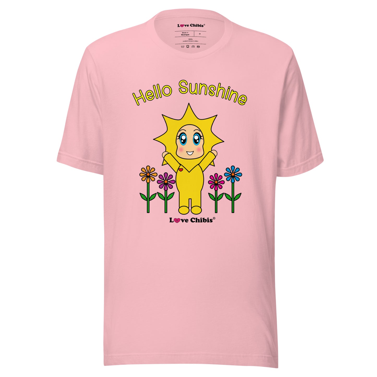 Love Chibis® Hello Sunshine Adult Unisex Short Sleeved T-Shirt