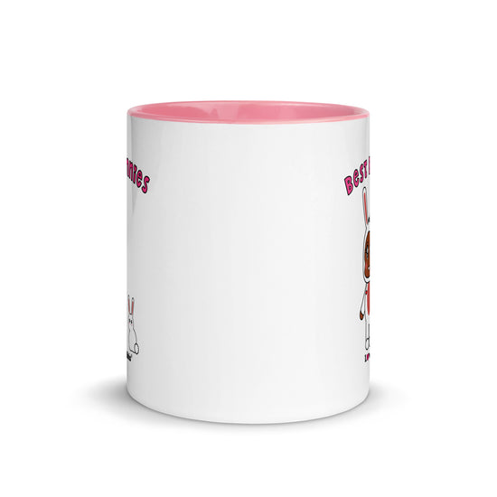 Load image into Gallery viewer, Love Chibis® Best Bunnies Two Tone Pink/White 11 oz Ceramic Mug
