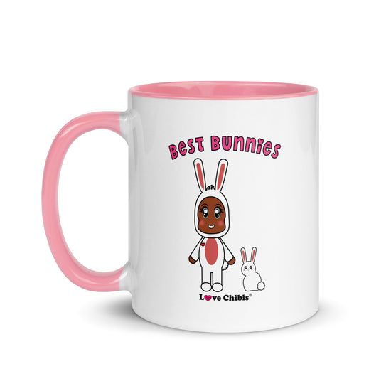 Love Chibis® Best Bunnies Two Tone Pink/White 11 oz Ceramic Mug